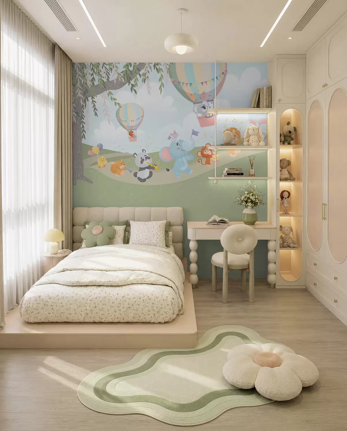 wall murals Пејзаж са животињама које свирају музичке инструменте w04200
