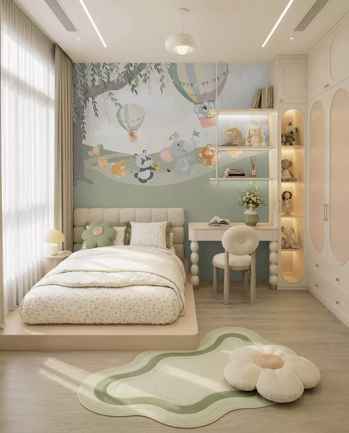 wall murals Пејзаж са животињама које свирају музичке инструменте w04200v1
