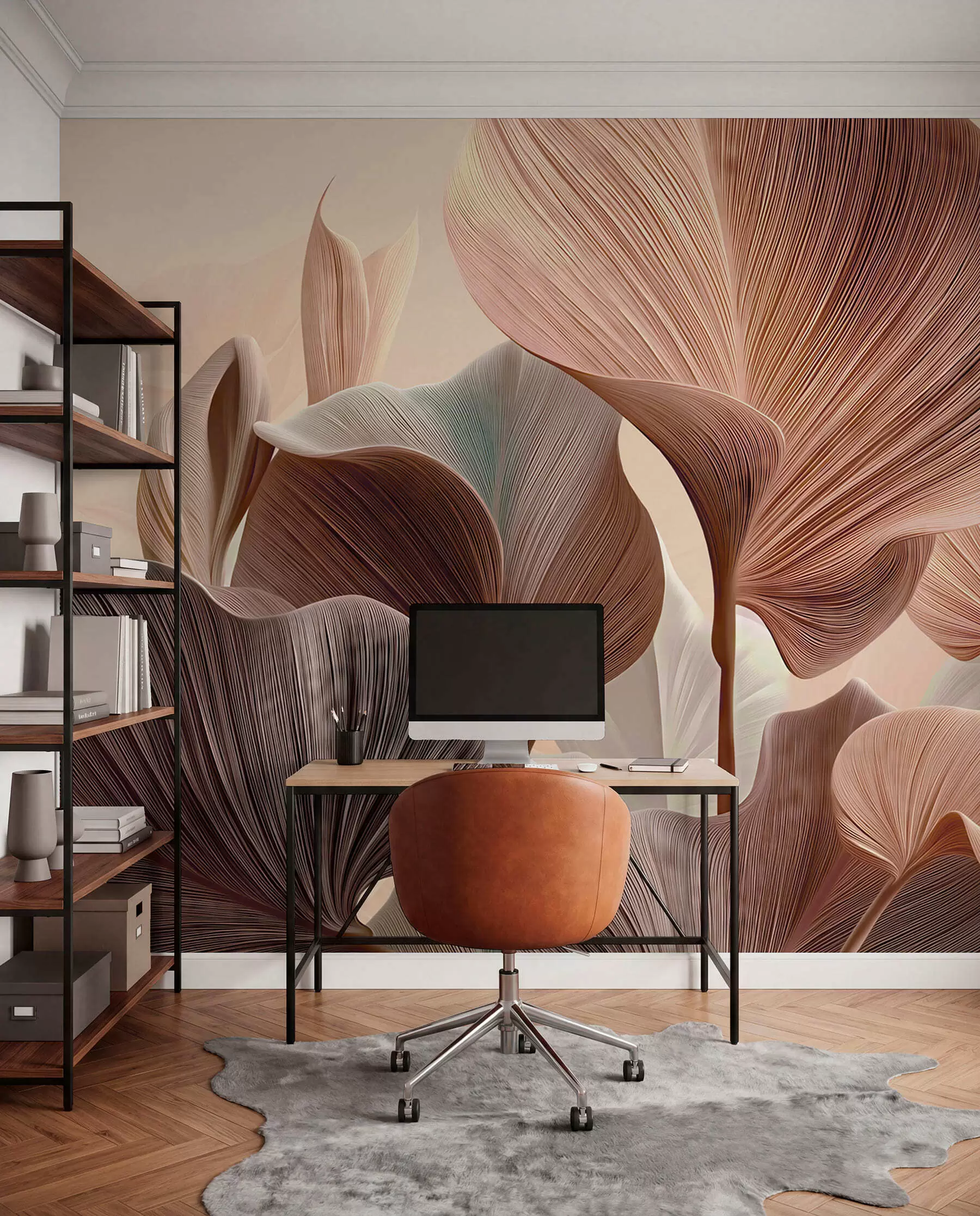 wall murals Елегантни листови у топлим беж тоновима w04549v1