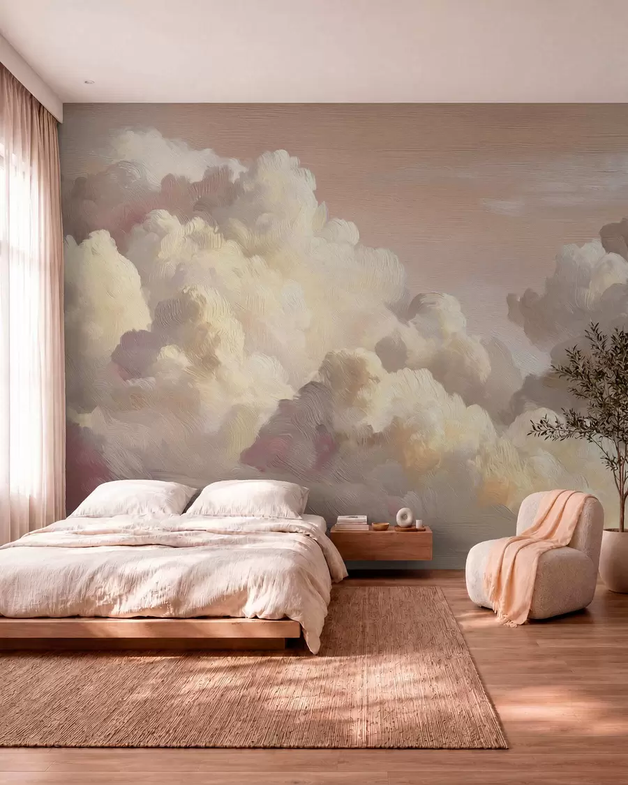 wall murals Oblaci u svjetlu breskve w04550v1