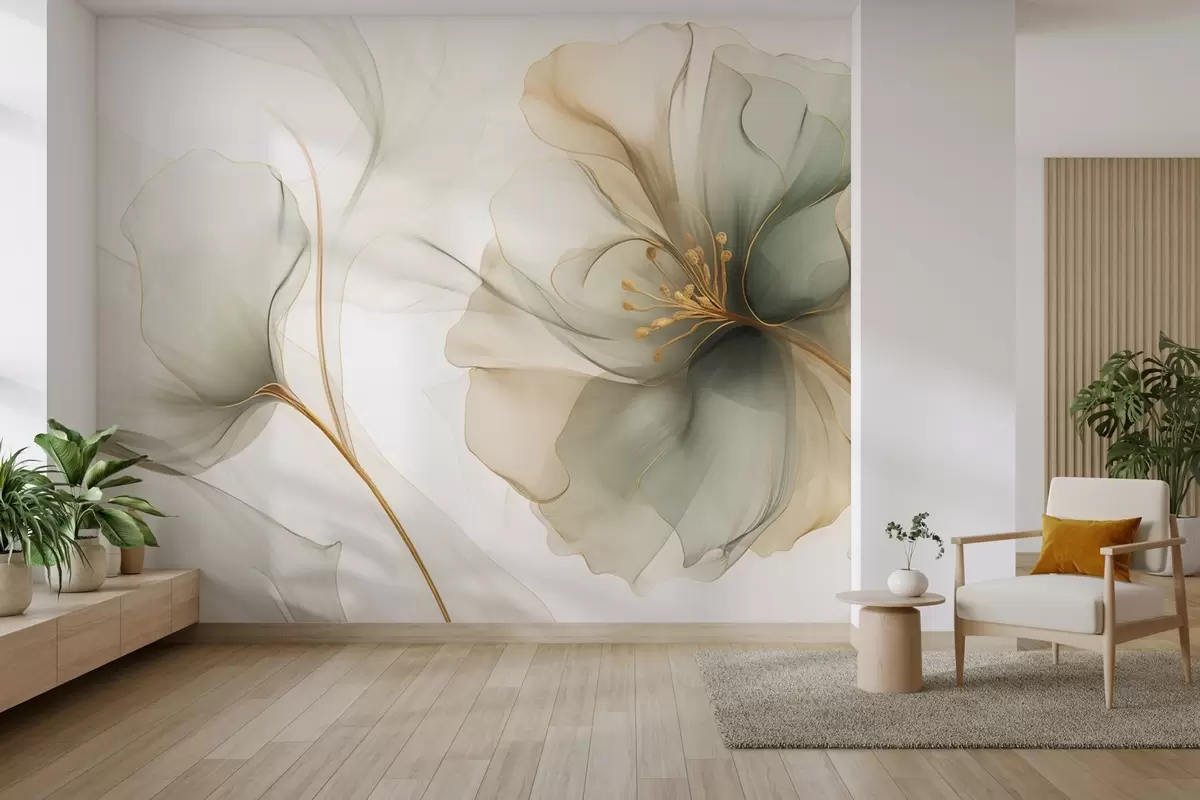 wall murals Нежни цвет са провидним латицама w04553