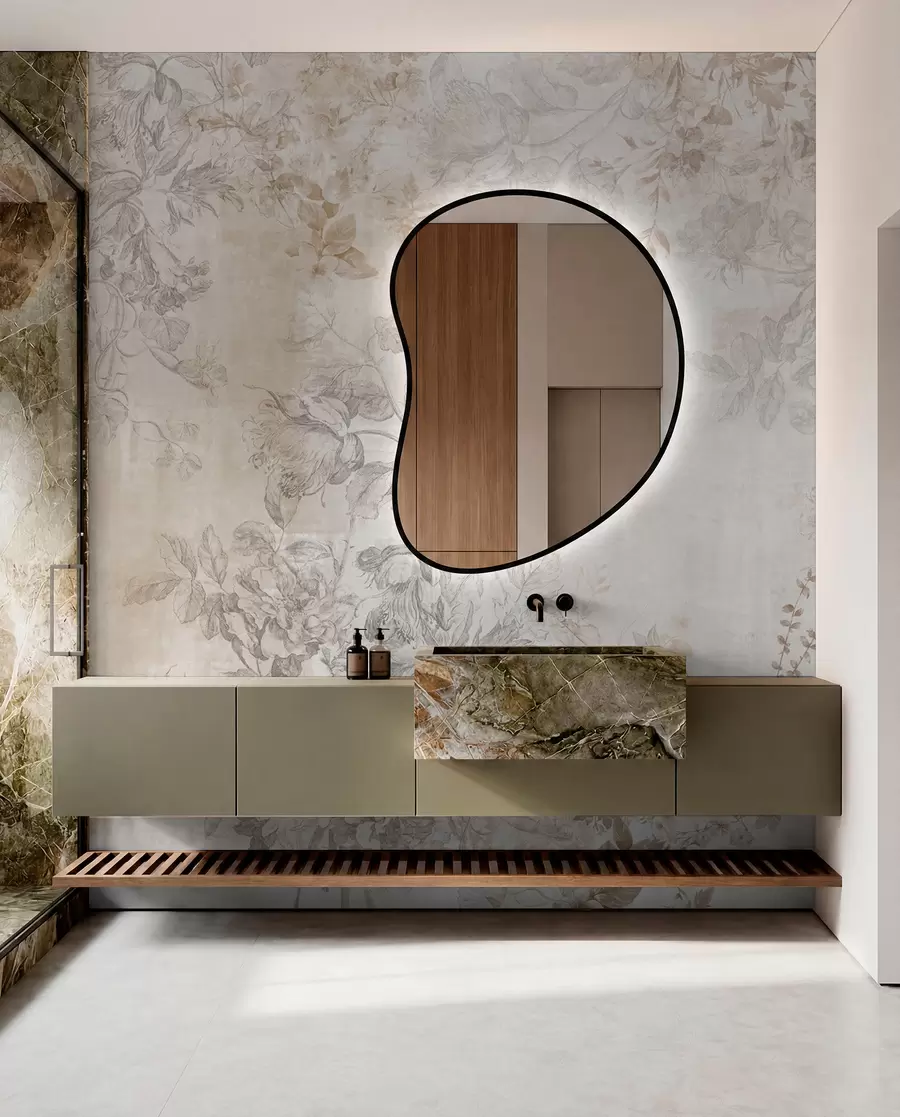 wall murals Винтаге текстурирана цветна уметност са илустрацијама нежног баштенског цвећа и лишћа у стилу цртања, меки пастелни беж и сепија тонови w09402