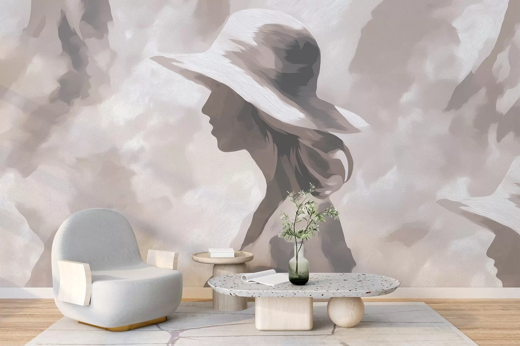 wall murals Девојка у шеширу w04561