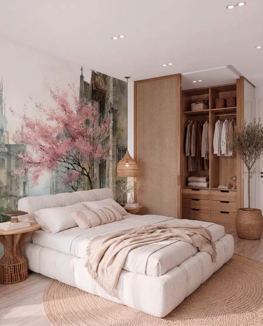 wall murals градски сликарство у акварел стилу w04500