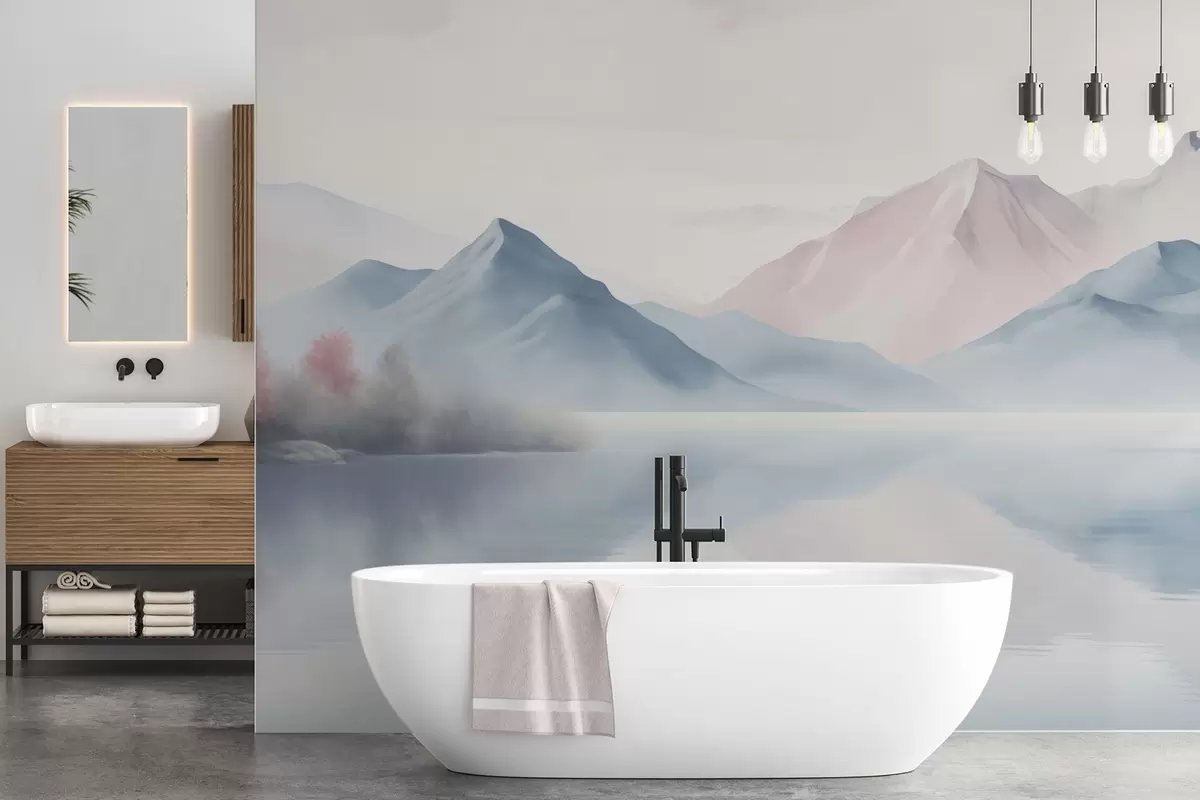 wall murals Језеро близу планина w04593