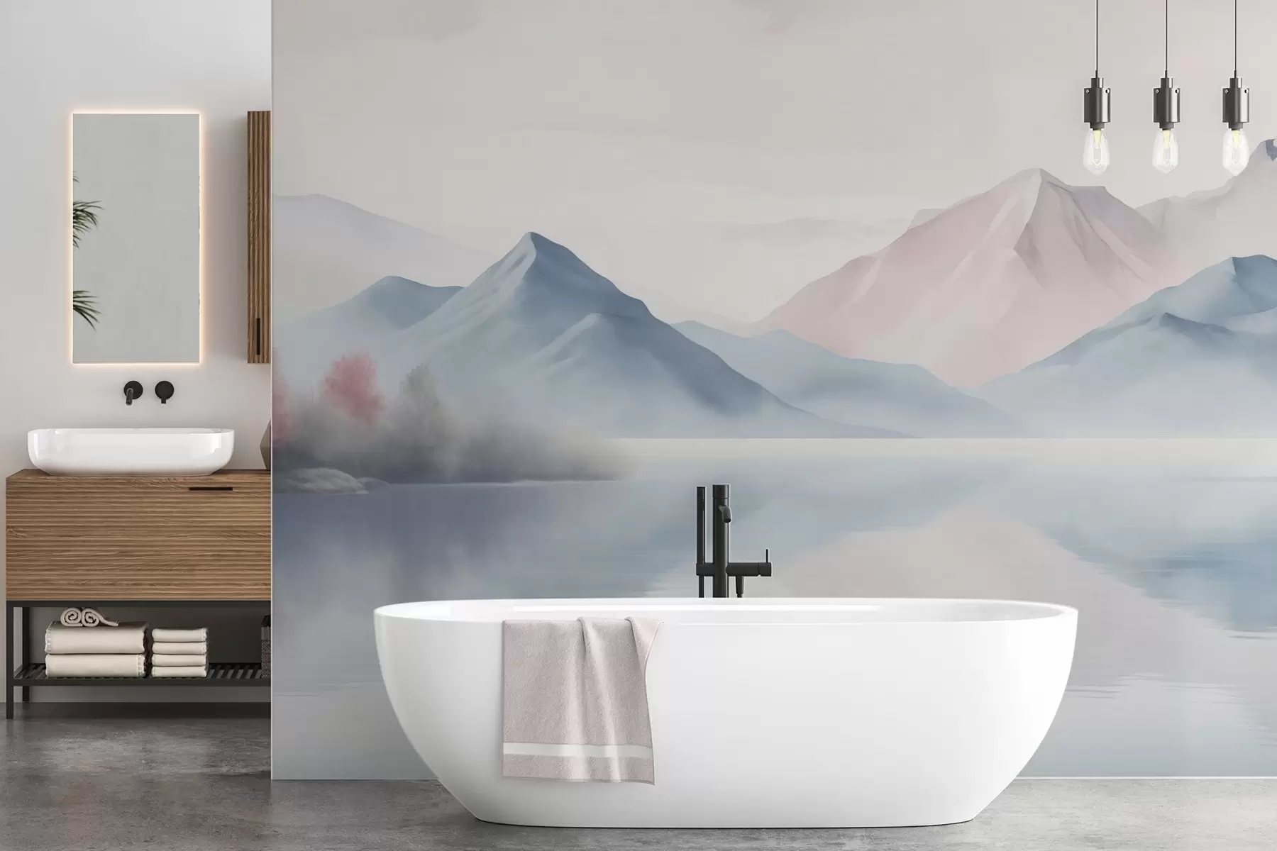 wall murals Језеро близу планина w04593