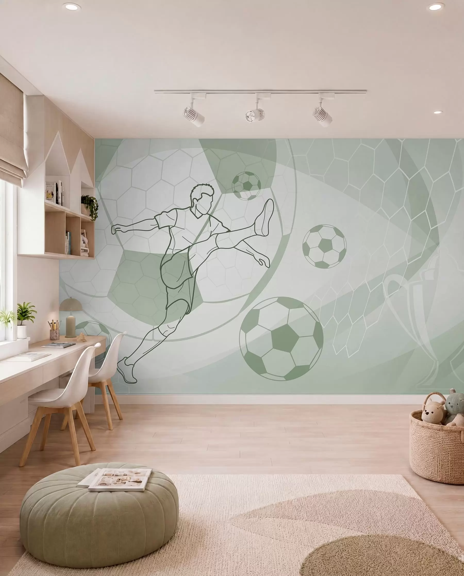 wall murals Zeleni fudbalski crtež w04601v2