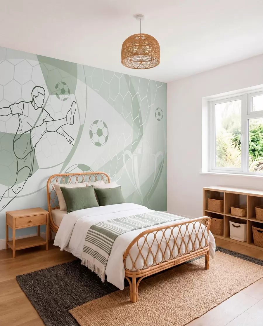 wall murals Zeleni fudbalski crtež w04601v2
