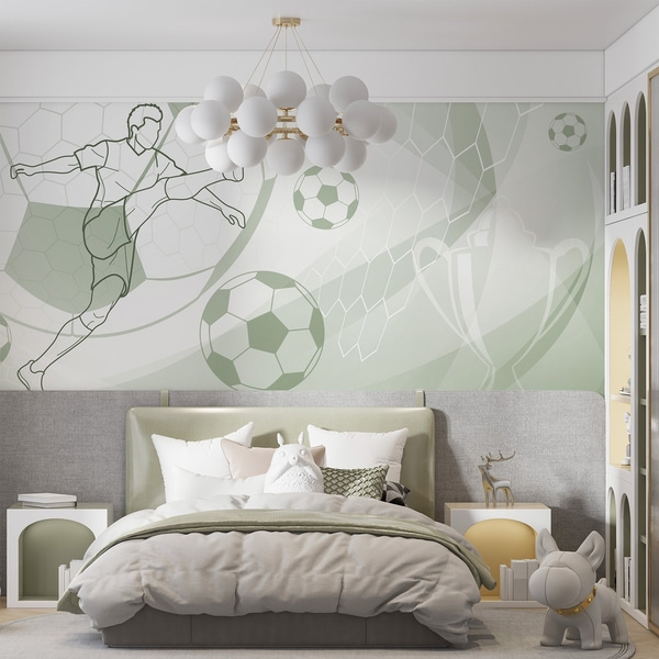 Tapete Zeleni fudbalski crtež, Za tinejdžersku sobu, Fudbal, w04601v2 : uwalls.me