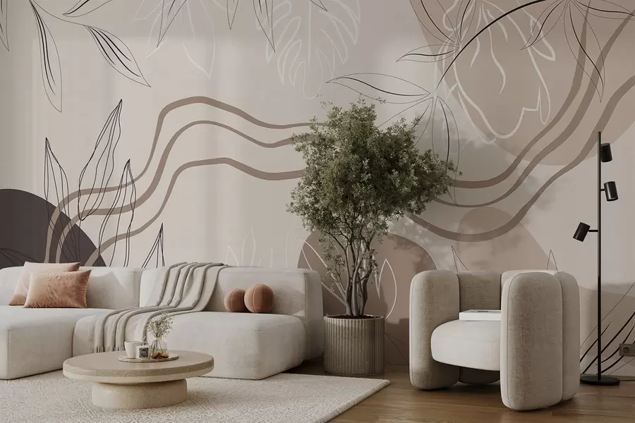 wall murals Апстракт са лишћем w04604