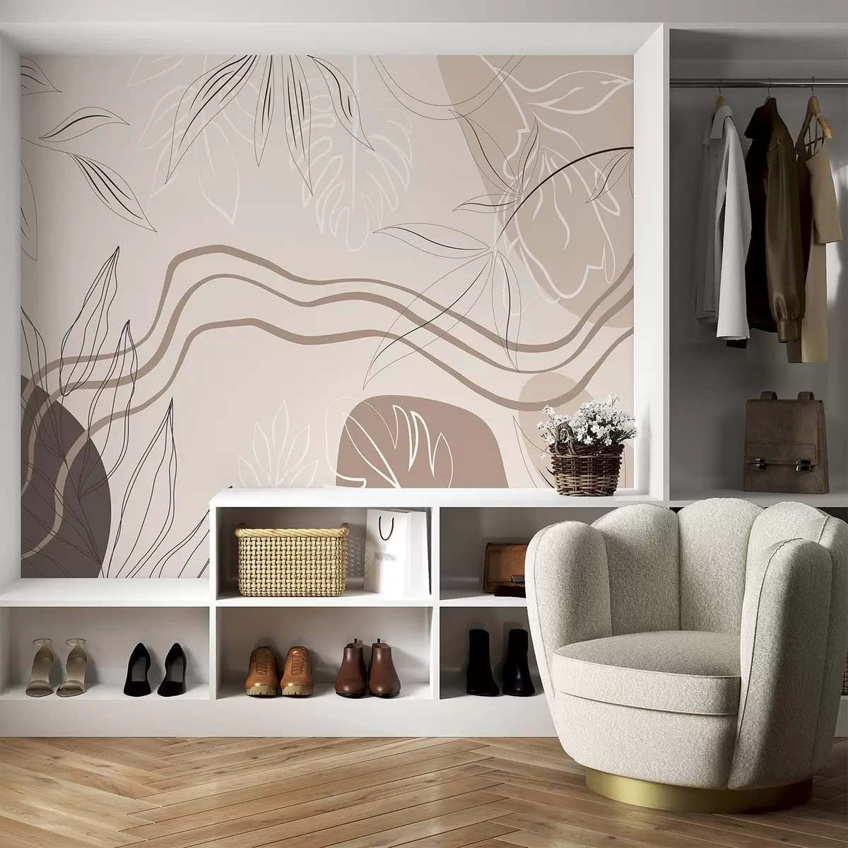 wall murals Апстракт са лишћем w04604