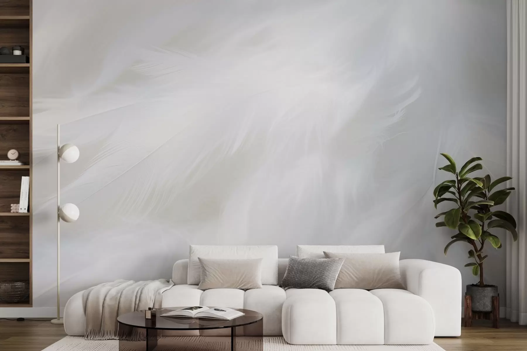 Тапете на зиду Меко бело перје, лагана текстура w04442у Црној Гори – Uwalls wall murals Меко бело перје, лагана текстура w04442