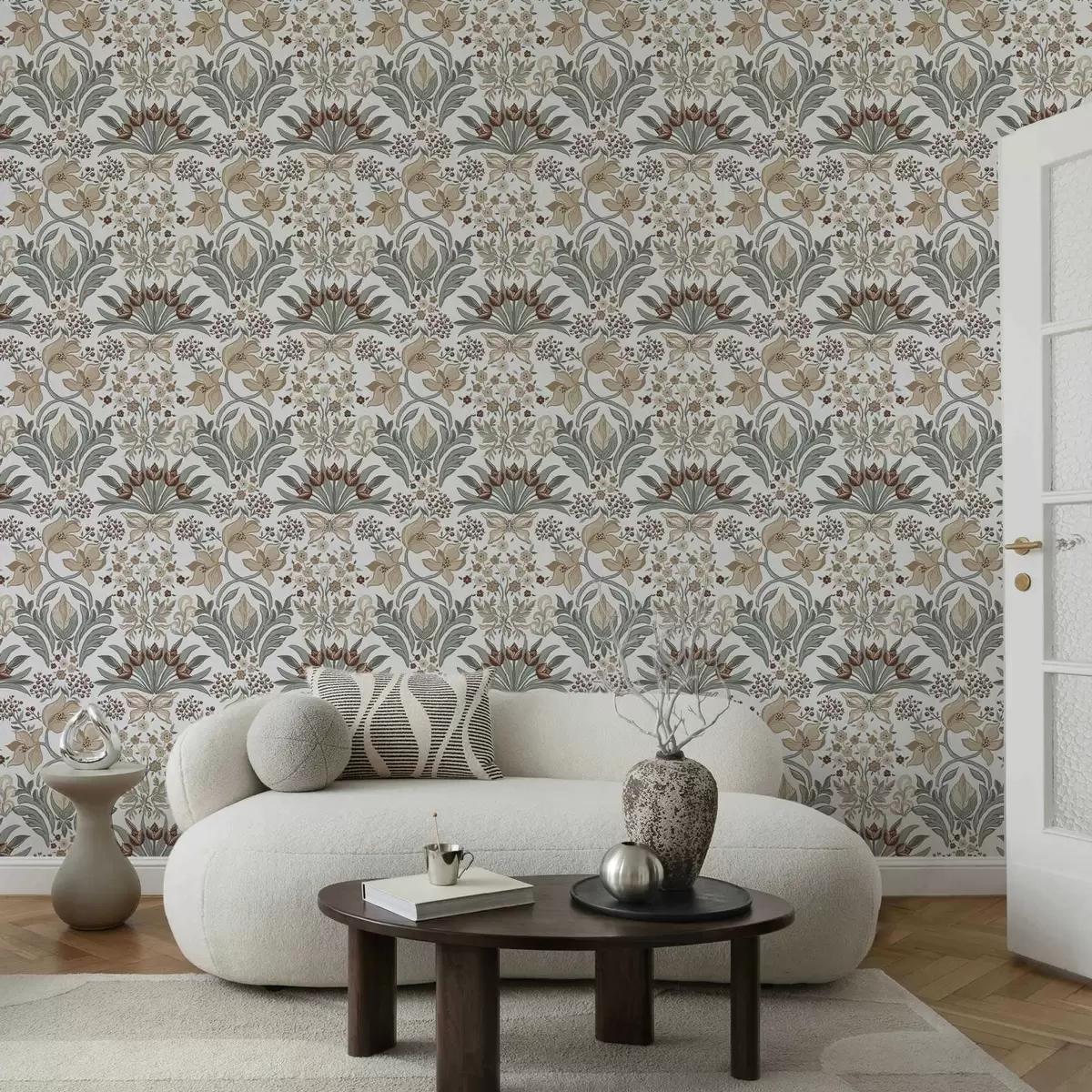 Позадина Декоративни љиљани и лептир на белој позадини a00500v1