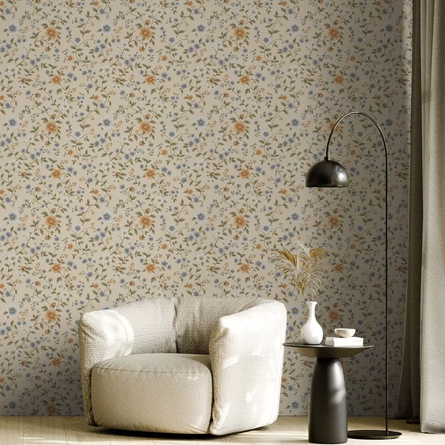 wall murals Цветне гране са плавим и бресквастим цветовима a00575