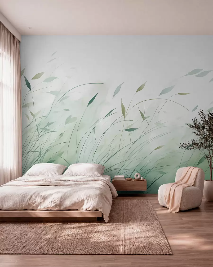 wall murals Trave na zelenom povjetarcu w09331
