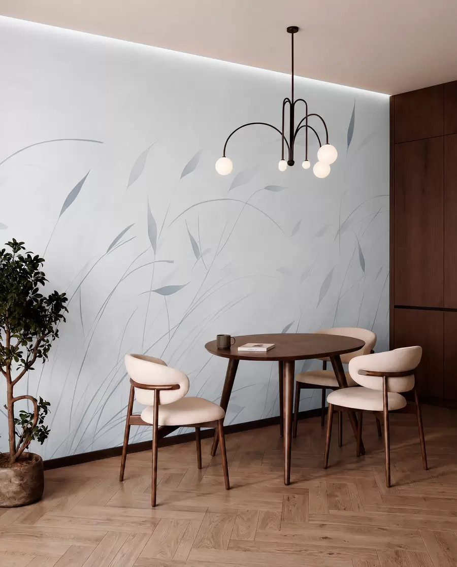 wall murals Трава на ветру у акварел стилу у плавим нијансама w09331v2
