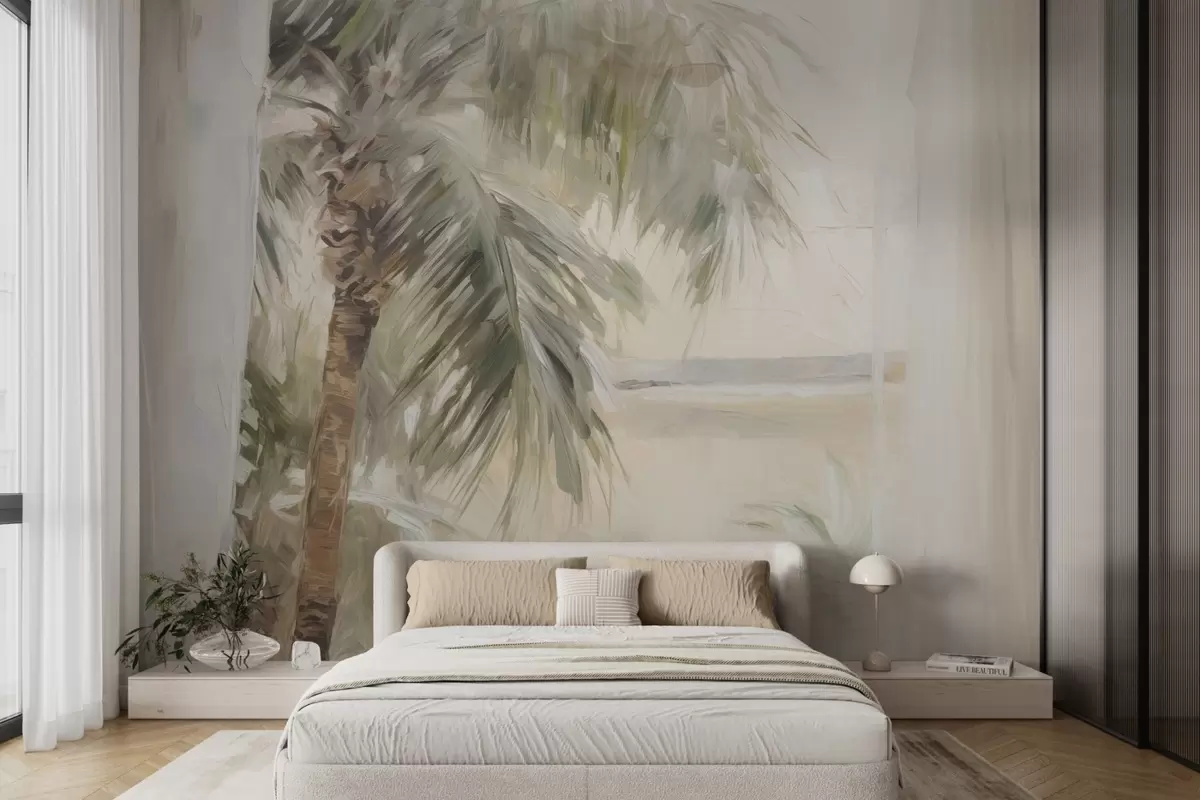 wall murals Палма испред прозора w04653