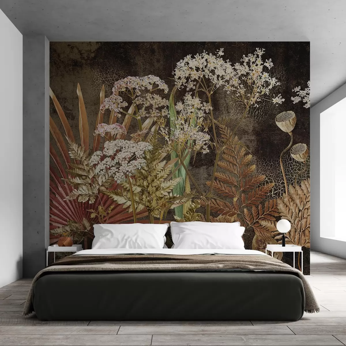 wall murals Хербаријум на тамној позадини w09323