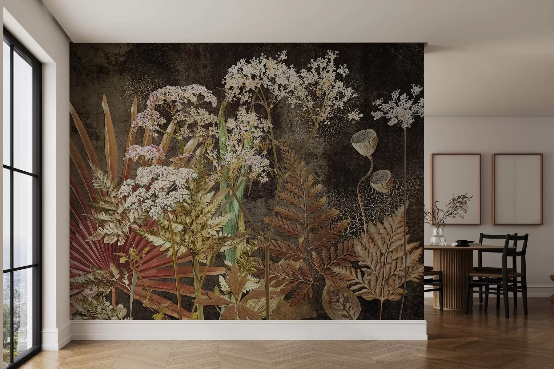 wall murals Хербаријум на тамној позадини w09323