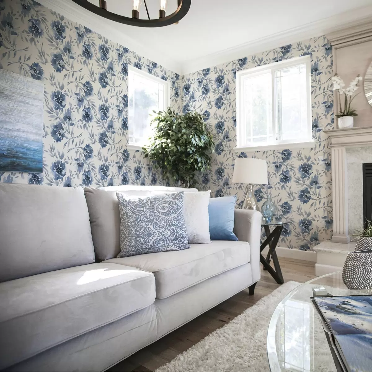 Позадина Акварелни индиго божури на белој позадини a00641