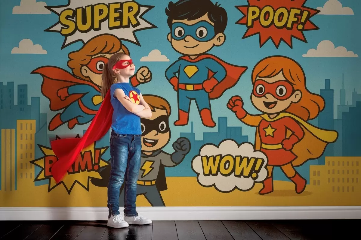 wall murals смешни суперхероји у стилу стрипова w04625