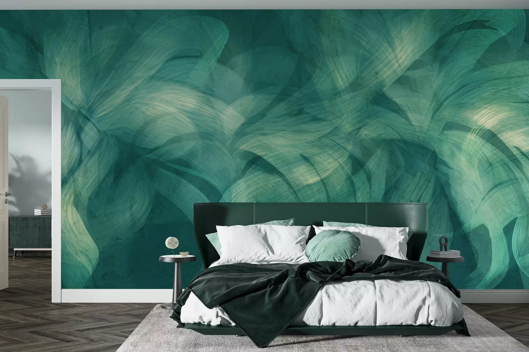 wall murals Апстрактни таласи на бетонском зиду w04668