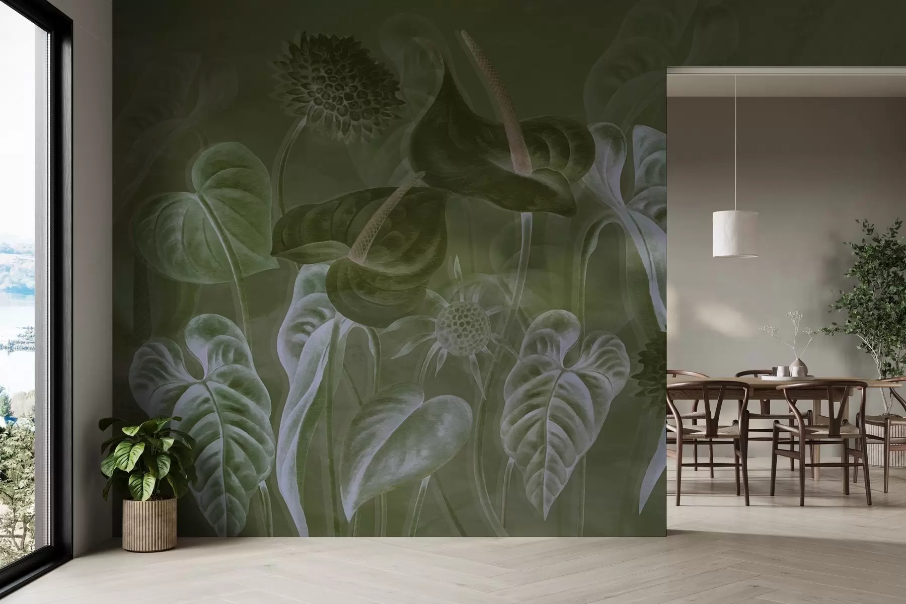 wall murals Биљке на зиду w04669v2