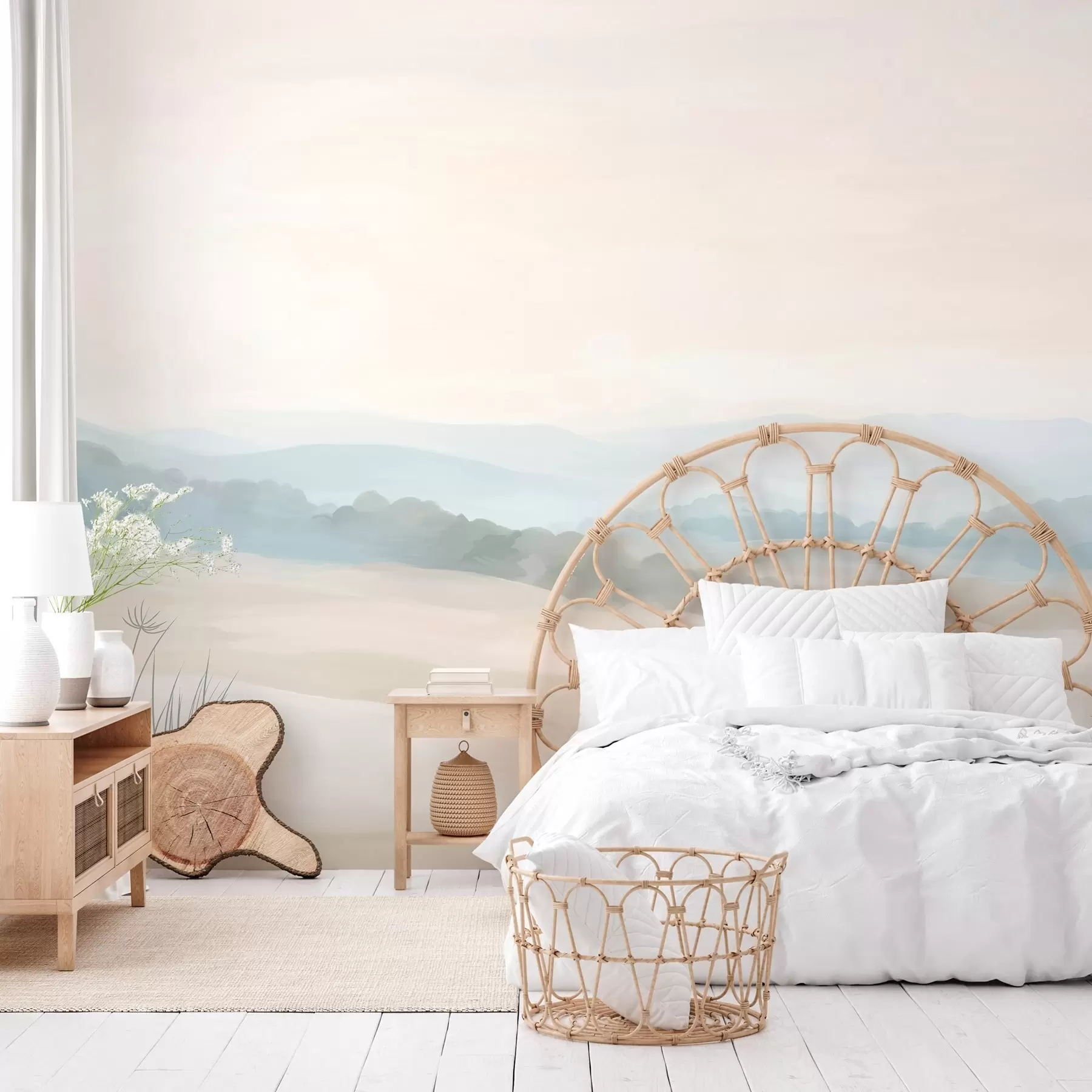 wall murals лагани минималистички пејзаж у стилу сликарства w04624