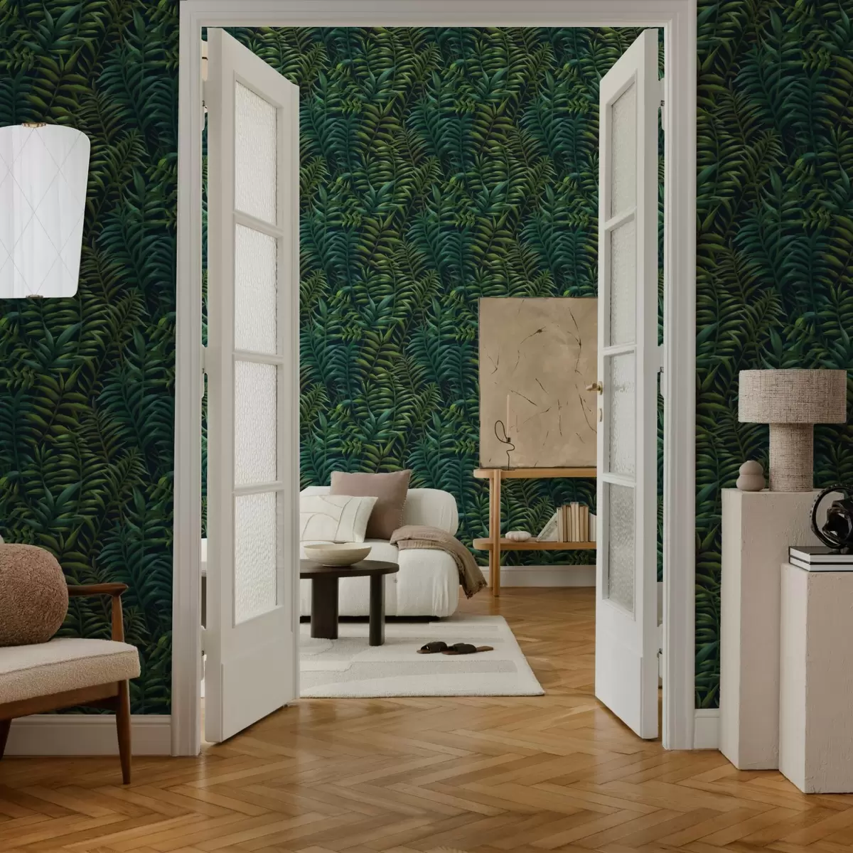 Позадина Тамно тропско лишће на дубокој позадини a00794