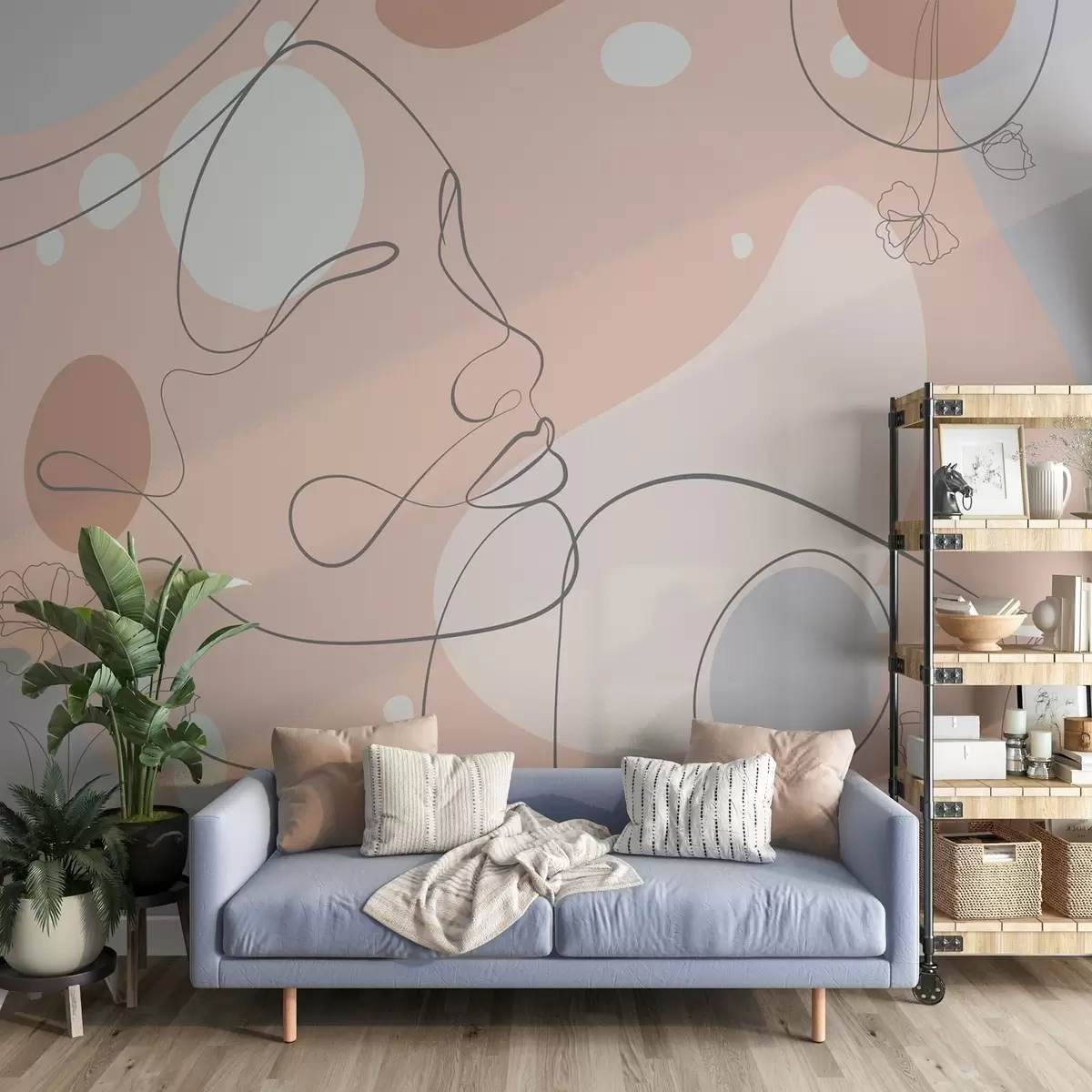 wall murals Апстракт са девојачким лицем w04701