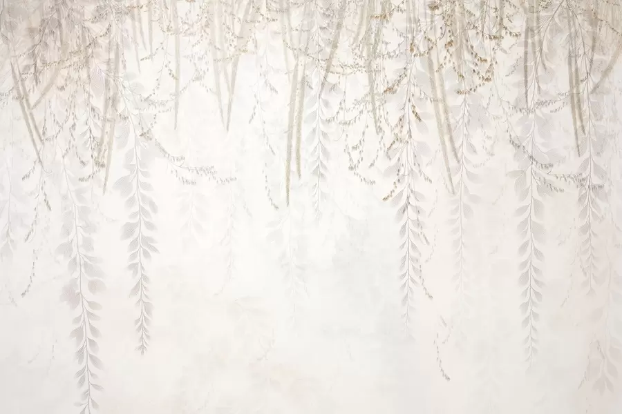 wall murals Лагано висеће лишће и гране у беж тоновима w09433
