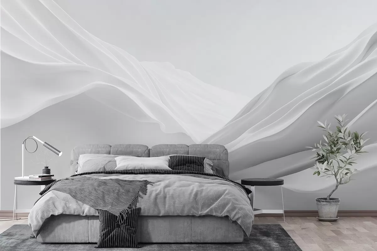 wall murals Сиви планински врхови у апстрактном облику w09434