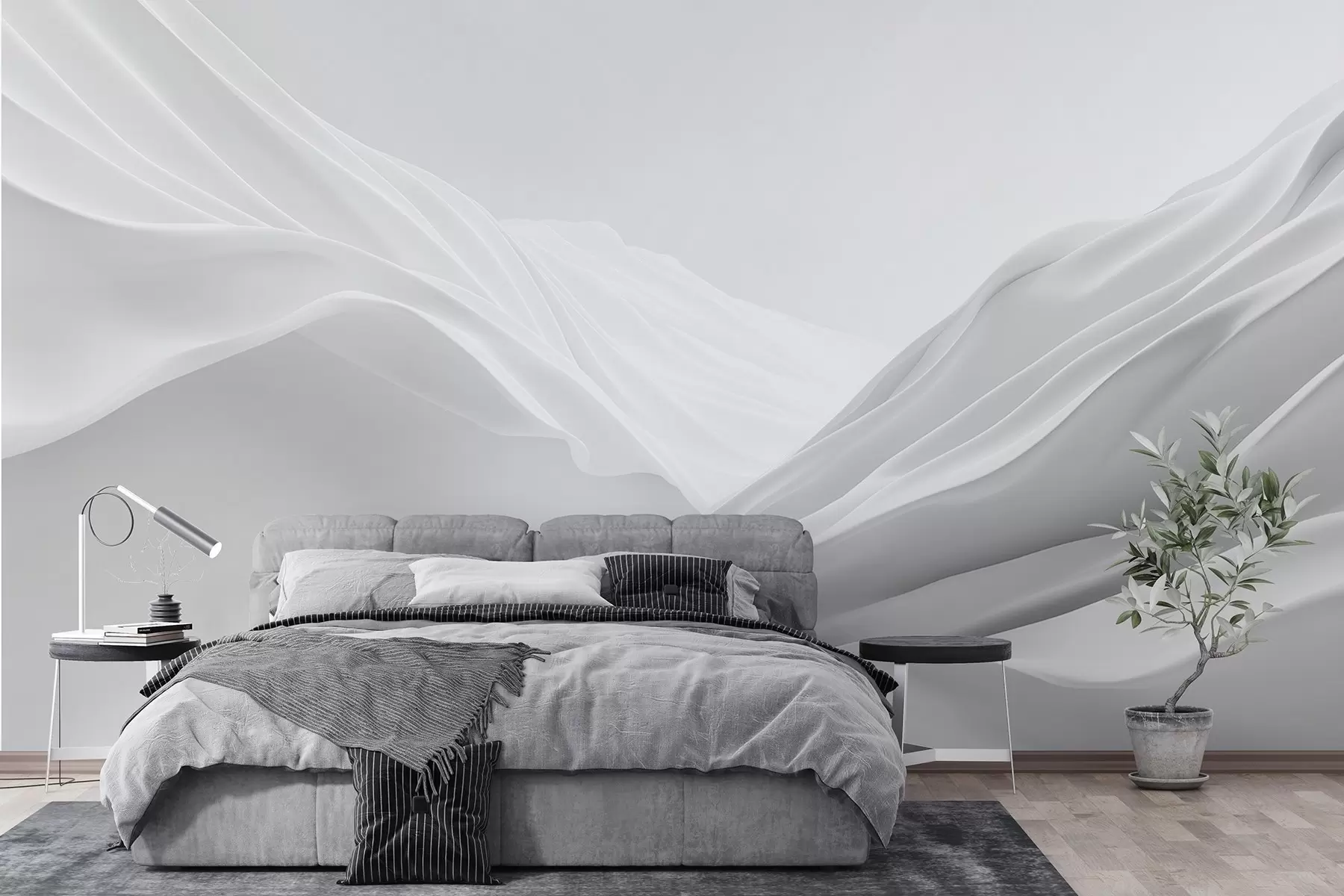 wall murals Сиви планински врхови у апстрактном облику w09434