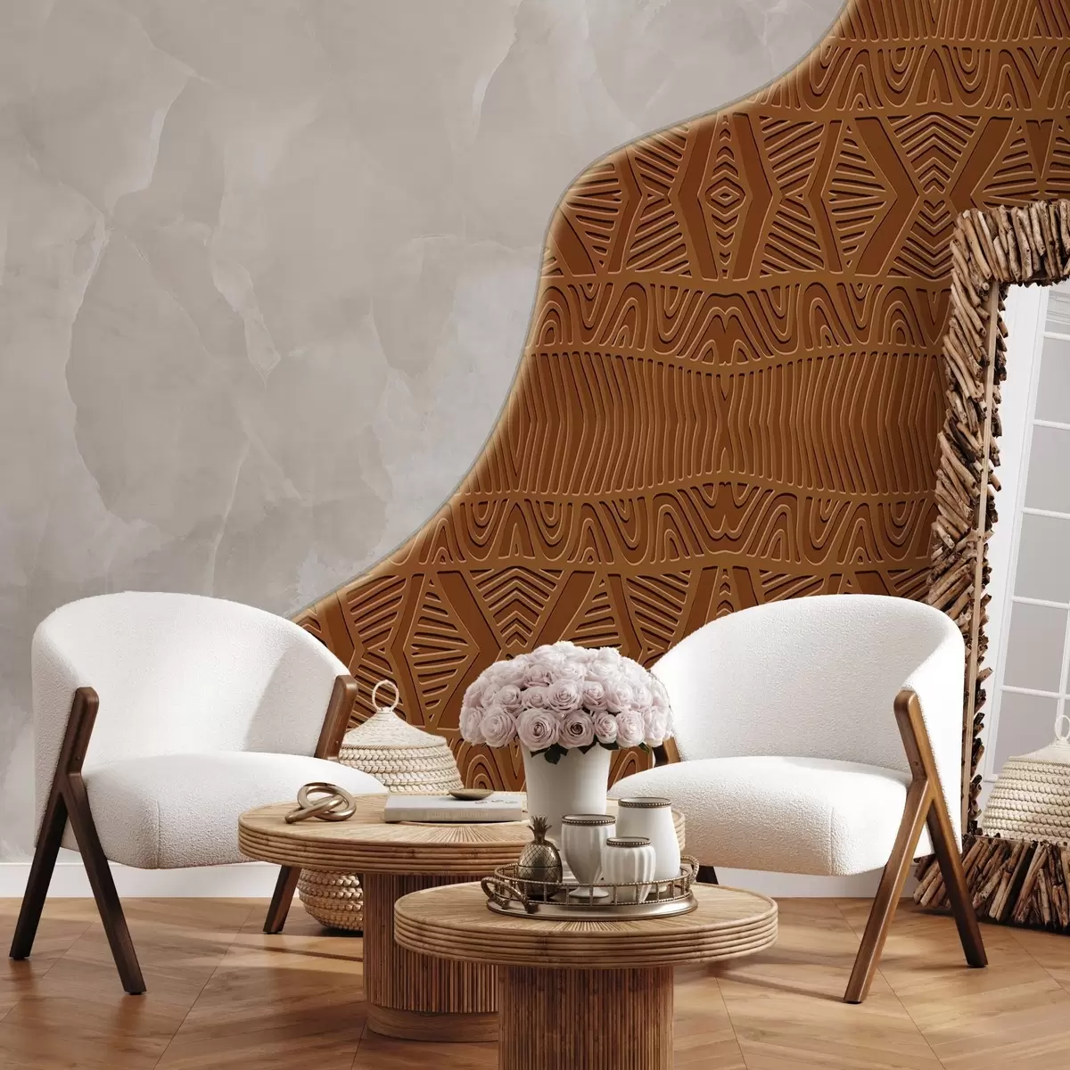 wall murals Орнамент и бетон w04664