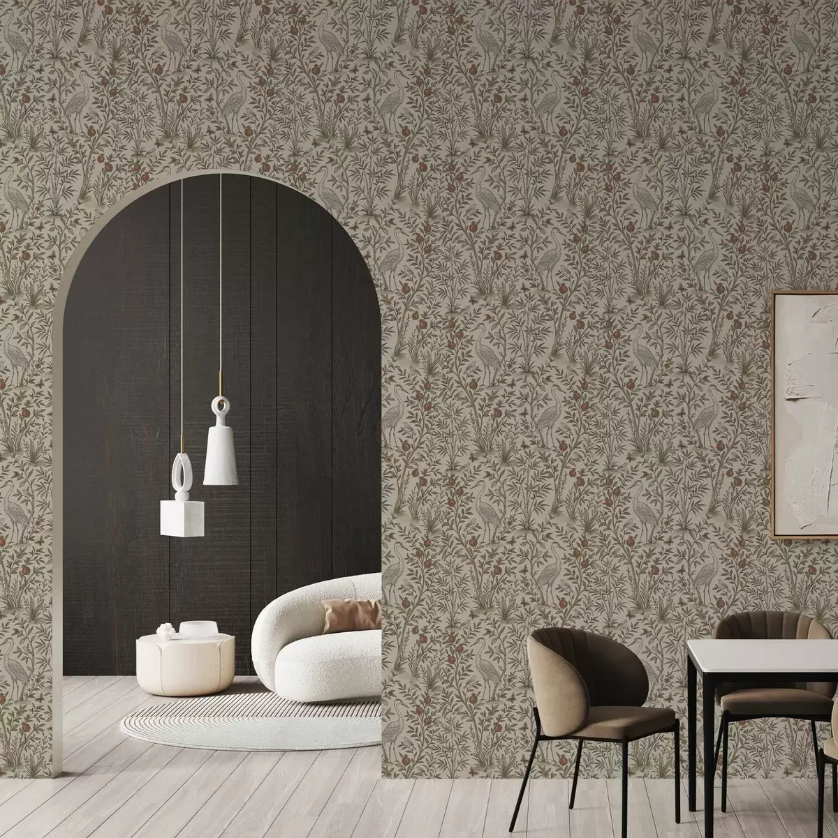 Позадина Птице међу дрвећем нара у природном окружењу a00699