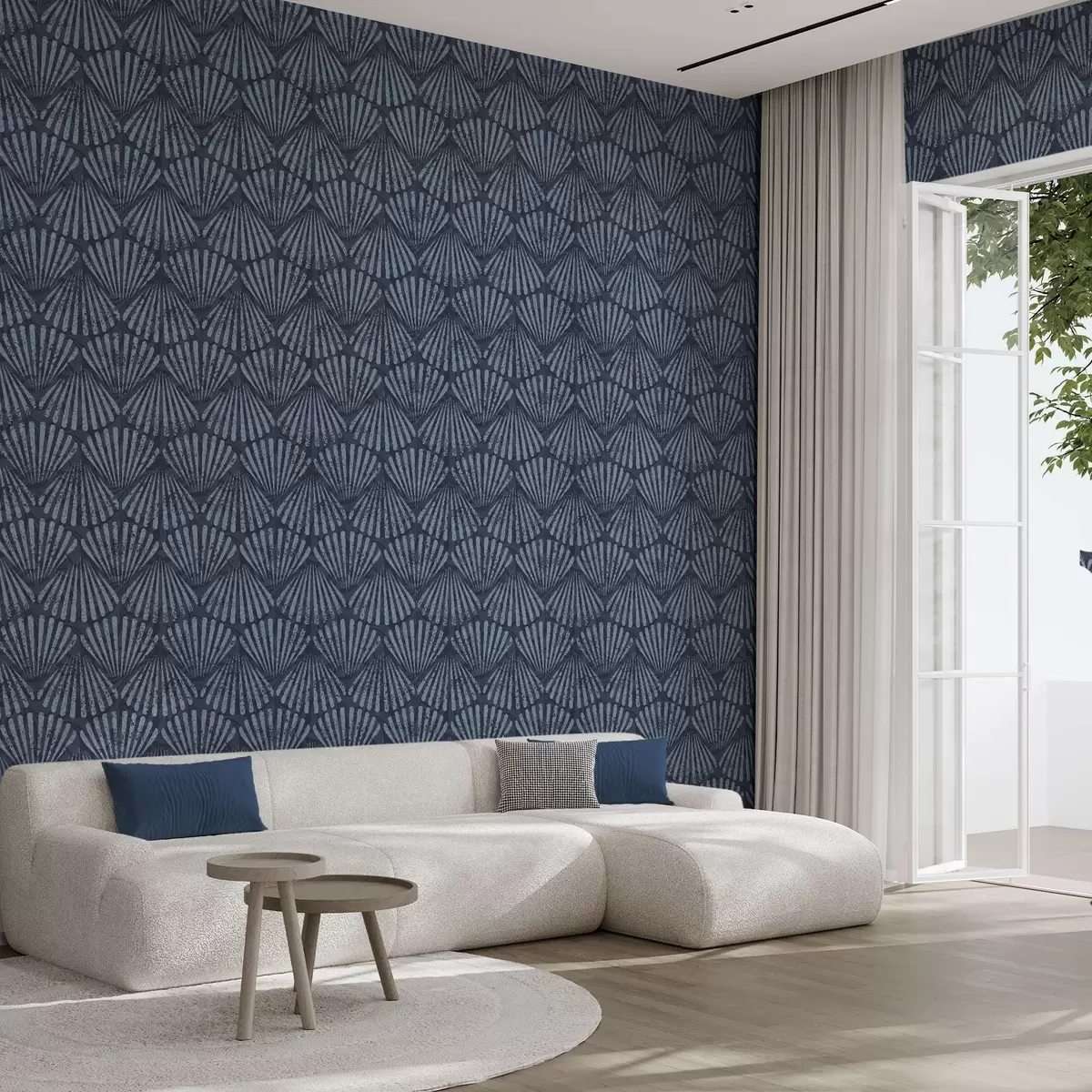 Позадина Апстрактни зраци у нијансама плаве, динамичан мотив a00710