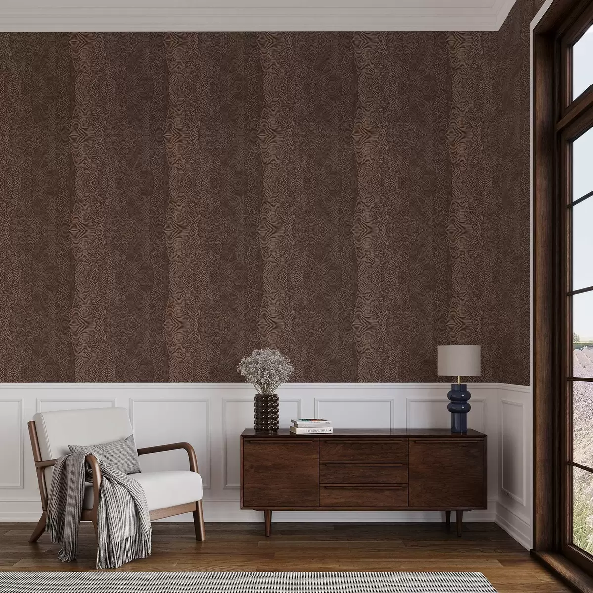 Позадина Таласасти апстрактни узорак у топлим смеђим тоновима a00804v1