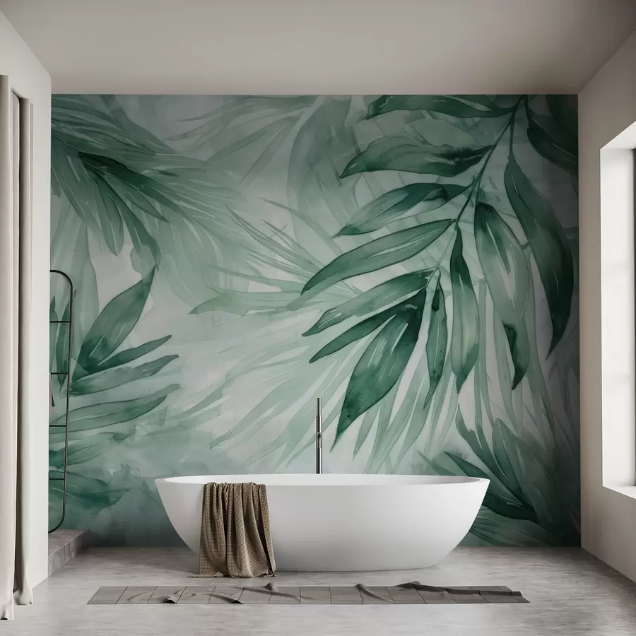 wall murals Акварел са листовима папрати w04694