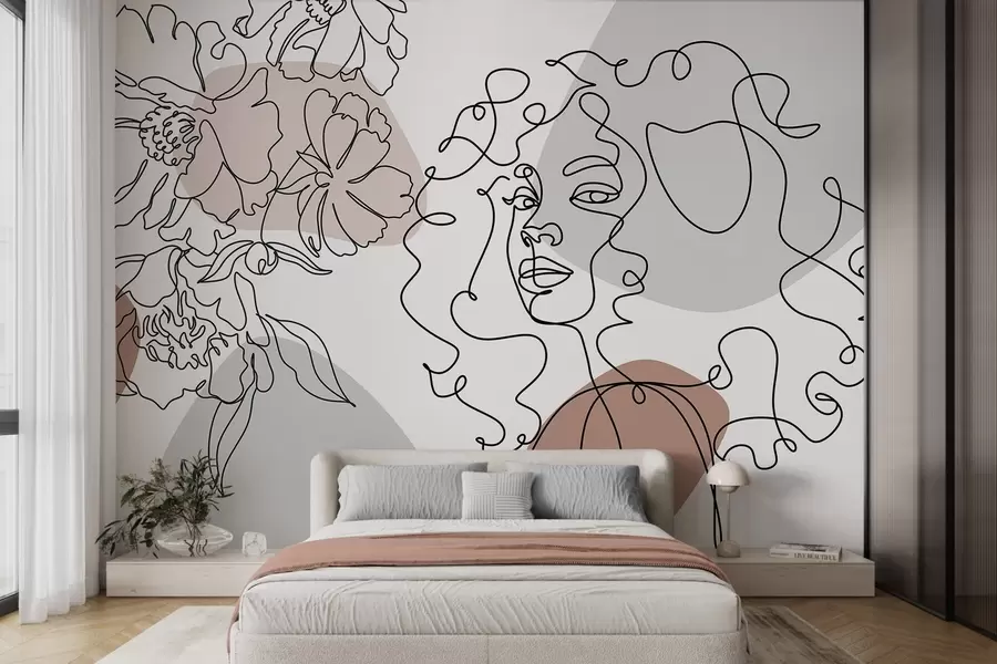 wall murals Девојка у редовима w04724