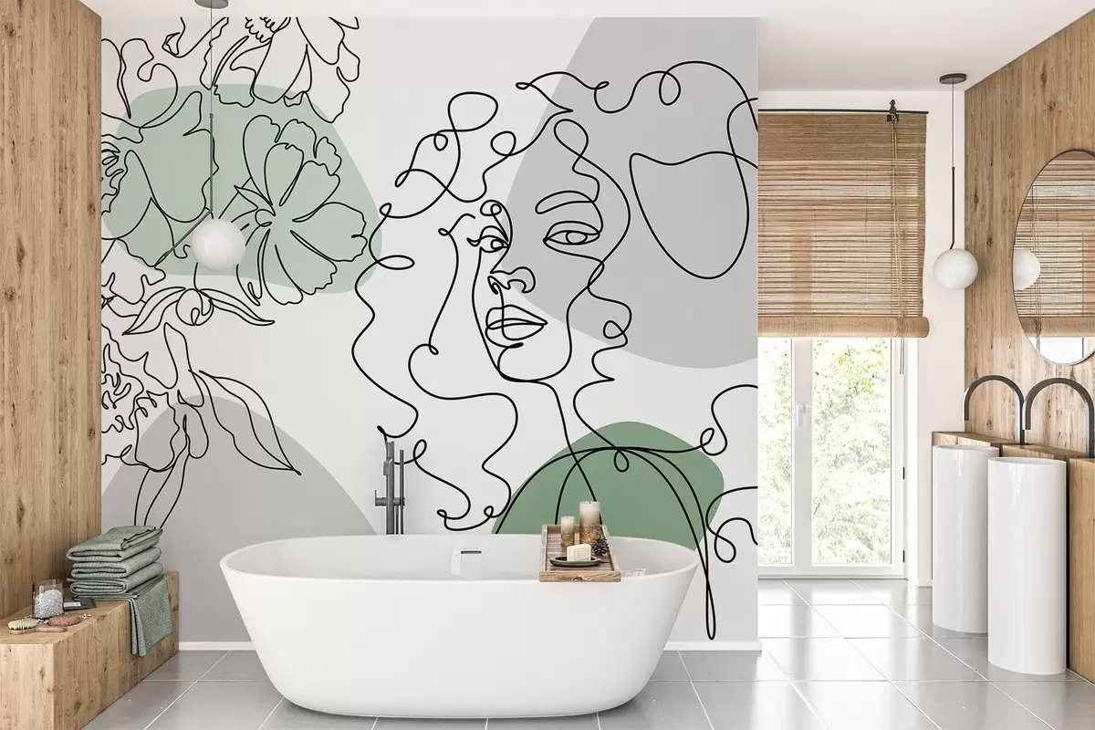 wall murals Девојка у редовима w04724v1