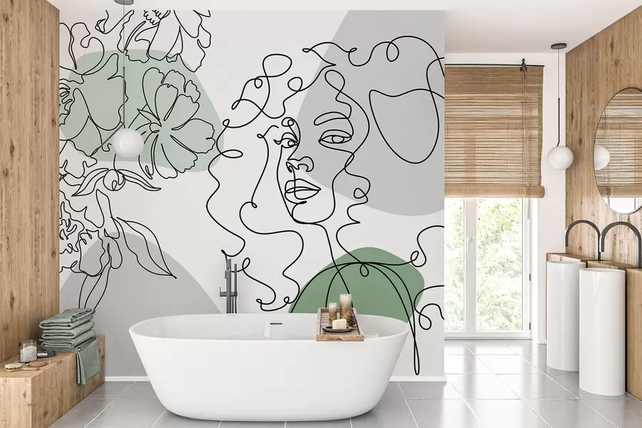 wall murals Девојка у редовима w04724v1