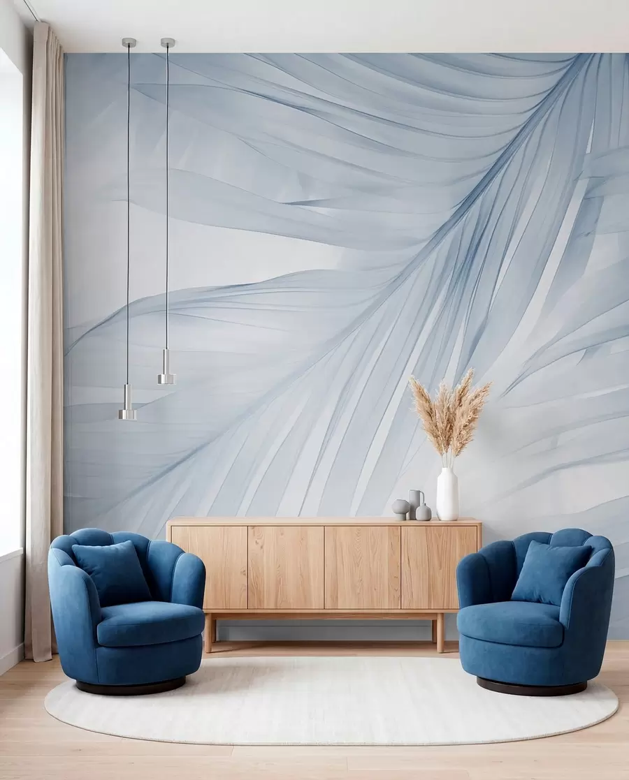 wall murals Листови папрати у нијансама плаве w04727v1