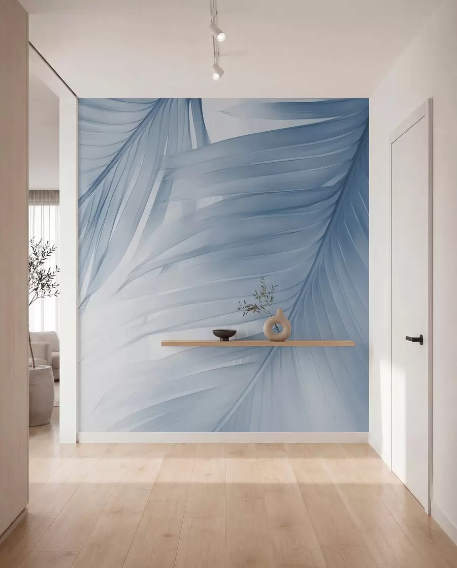 wall murals Листови папрати у нијансама плаве w04727v1