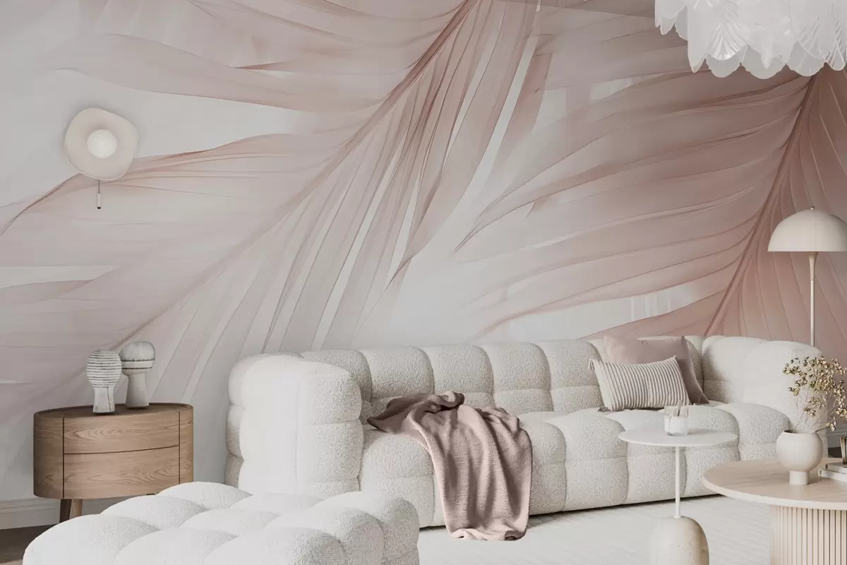 wall murals Листови папрати у нијансама ружичасте w04727v2