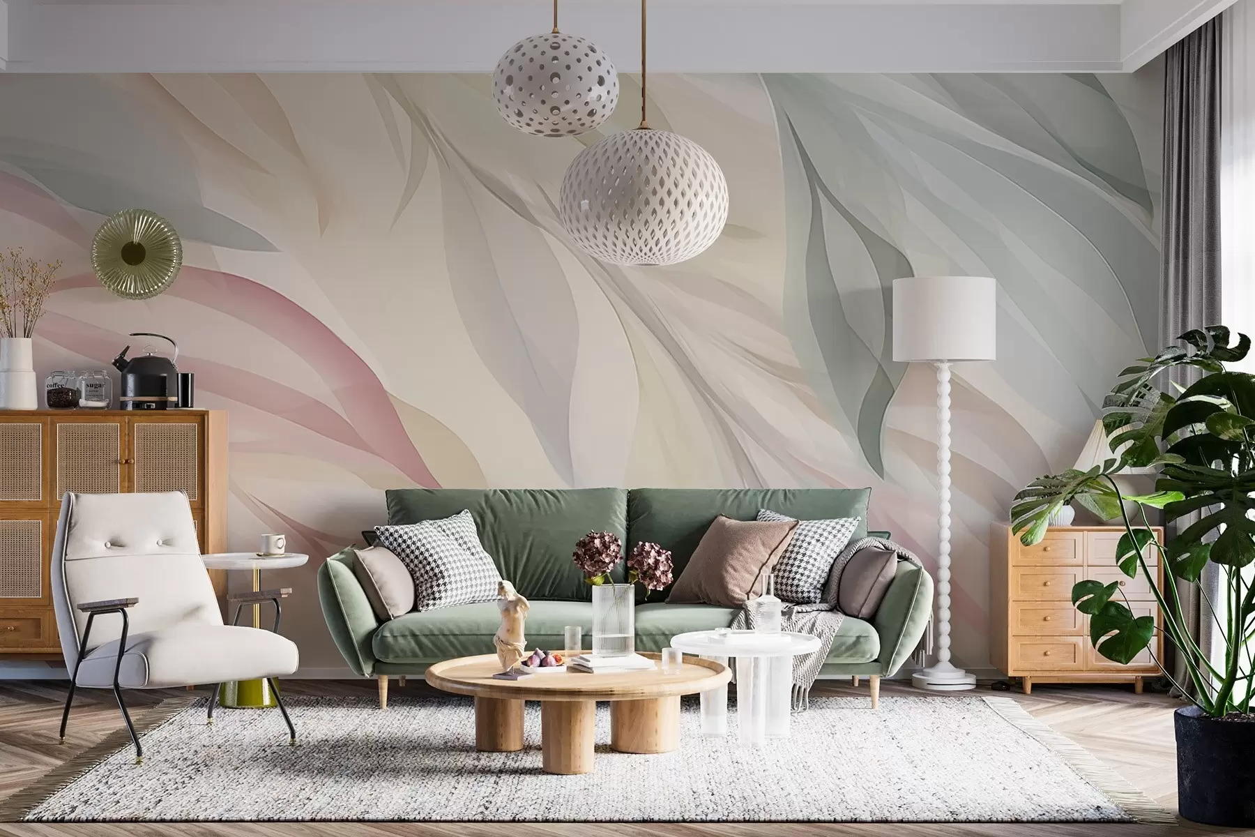 wall murals Оштри разнобојни листови w04742