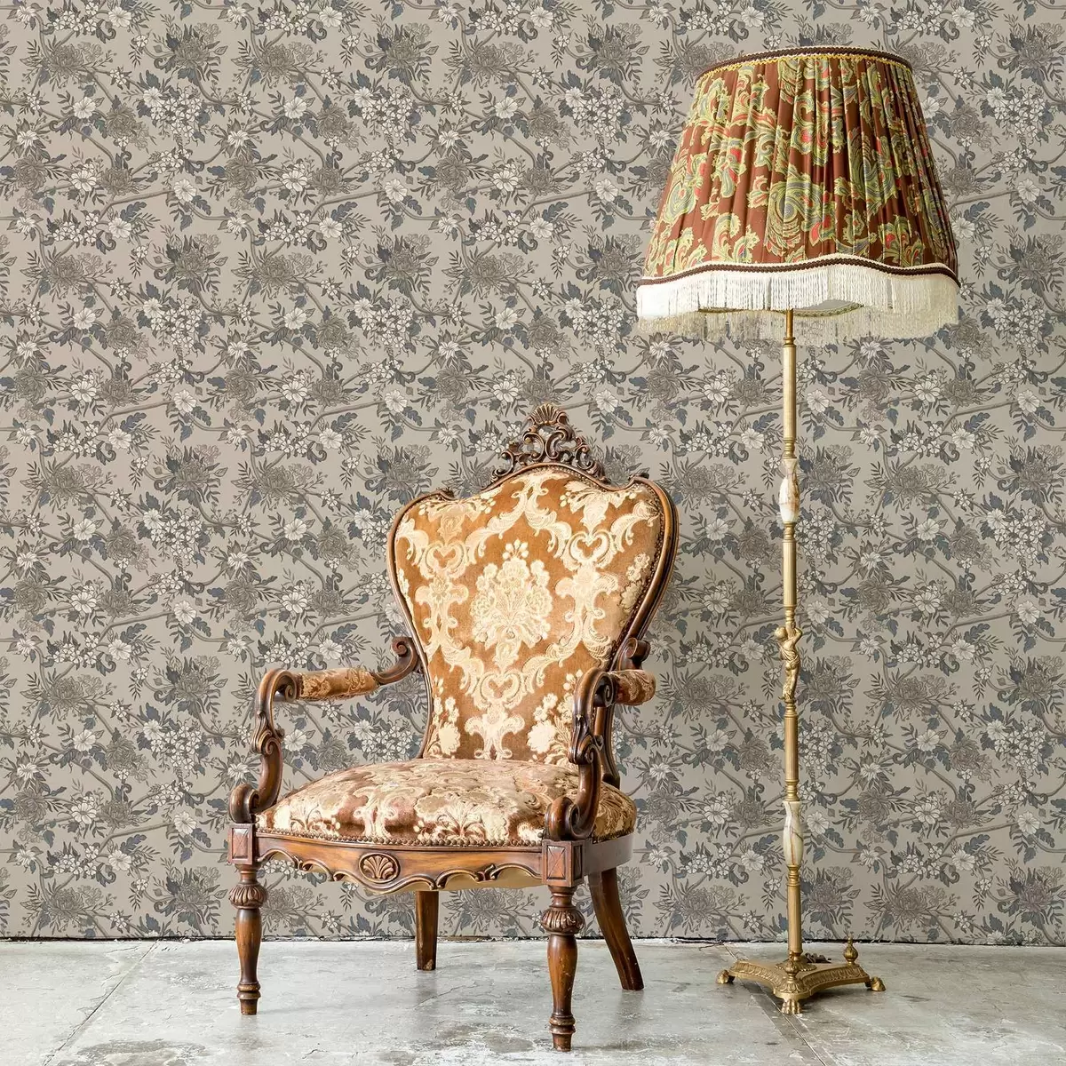 Позадина Велико цвеће са шареним листовима на топлој беж позадини a00649