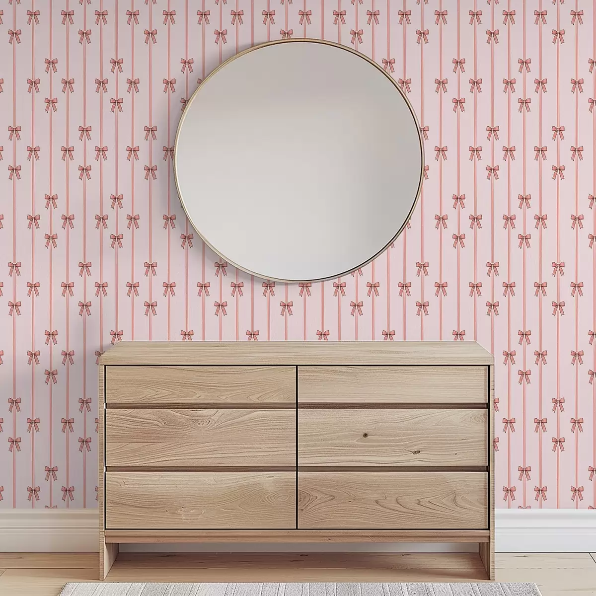 Позадина Вертикалне траке са машнама, прашкасто ружичаста позадина a00653v2