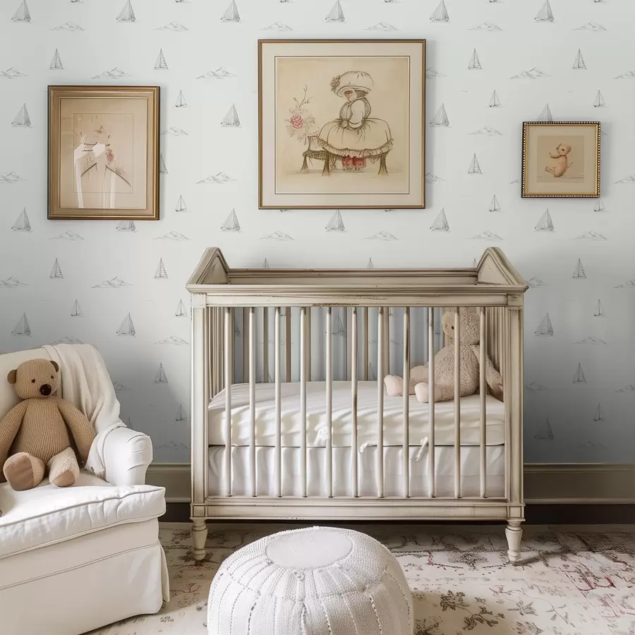 wall murals Скица јахти и острва, светла позадина a00654v2