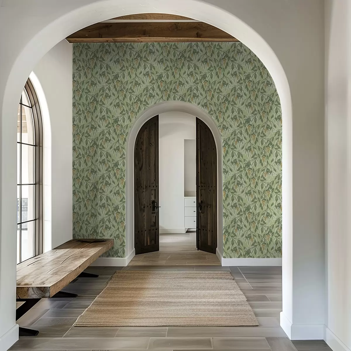 Позадина Гране са гроздовима бобица на зеленој позадини a00734