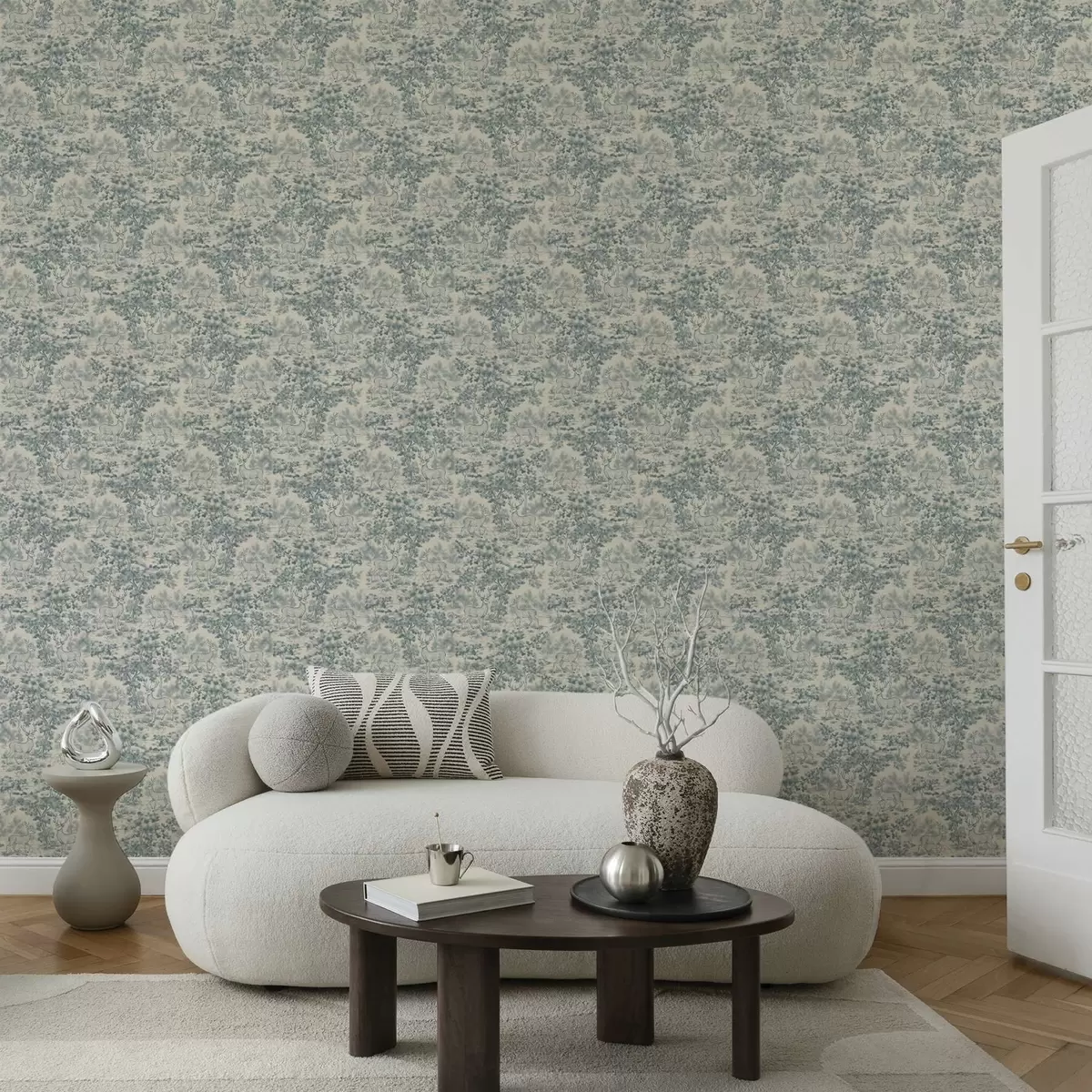 Позадина Монохроматска сцена јелена у шуми a00748